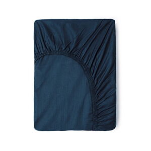 Tmavomodrá bavlnená elastická plachta Good Morning, 160 x 200 cm
