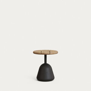 Čierny/v prírodnej farbe okrúhly konferenčný stolík s doskou z akácie ø 43 cm Saura – Kave Home