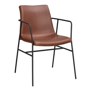Hnedá jedálenská stolička s poťahom z umelej kože Rowico Huntingbay
