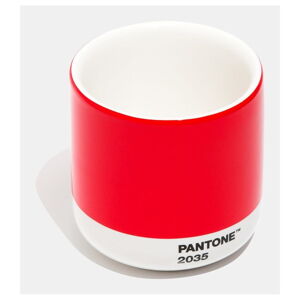 Červený keramický termohrnček Pantone Cortado, 175 ml