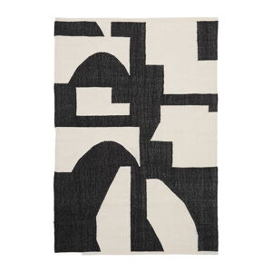 Čierny/krémovobiely obojstranný/ručne tkaný koberec s prímesou juty 160x230 cm Sotty – Kave Home