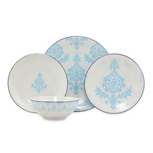 24-dielna súprava bielo-modrého porcelánového riadu Kütahya Porselen Ornaments