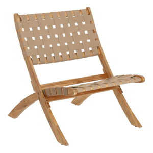 Béžová záhradná skladacia stolička z akáciového dreva Kave Home Chabeli
