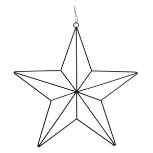 Čierna železná vianočná dekorácia v tvare hviezdy Boltze, délka 38 cm