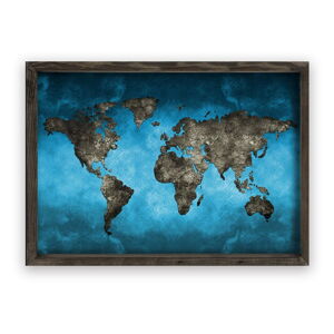 Obraz v drevenom ráme Night World, 70 × 50 cm